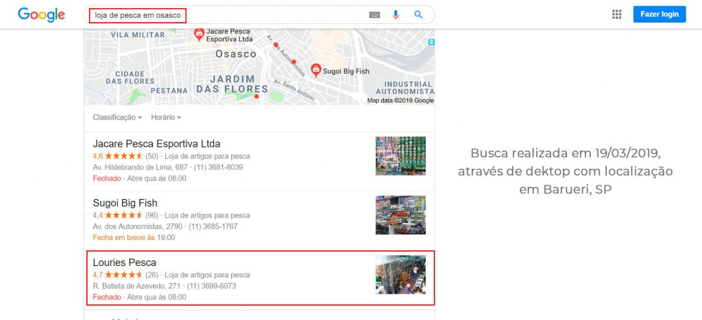 Louries Pesca Indexando no Google Meu Negocio com a Palavra Chave " Loja de Pesca em Osasco". Consultoria de marketing digital desenvolvida por Joyce Santos / Digijoy